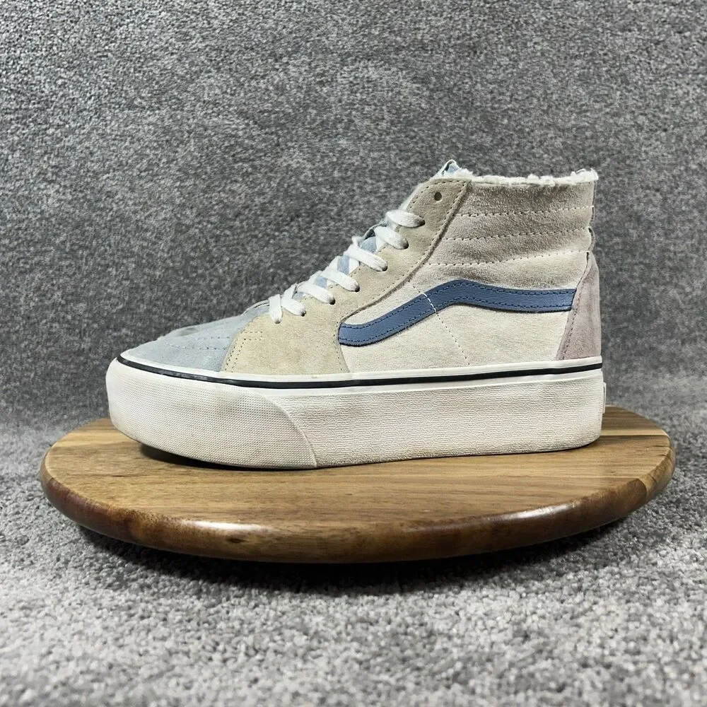 Vans Sk8-Hi Tapered Stackform Women's Size 8 Pastel Suede Platform Shoes Used